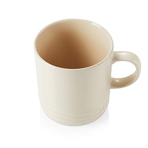 Le Creuset Taza con asa, 350 ml, Cerámica de gres, Altura 12 cm, Cream