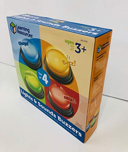 Learning Resources- Botones de Respuesta con luz y Sonido, Set de 4, Color (LER3776)