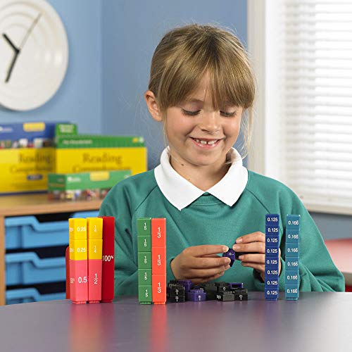 Learning Resources Resources-LER2509 Conjunto de equivalencia de Cubos Fraction Tower, Color (LER2509)