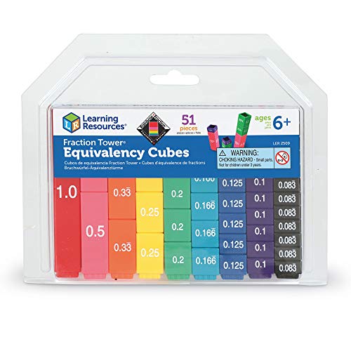 Learning Resources Resources-LER2509 Conjunto de equivalencia de Cubos Fraction Tower, Color (LER2509)