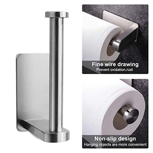 Ledeak Portarrollos Papel Higiénico, Portarrollos Baño Autoadhesivo, Porta Papel Higiénico Duradero de 304 Acero Inoxidable Sin Taladro, para Baño Cocina Lavamanos Hotel