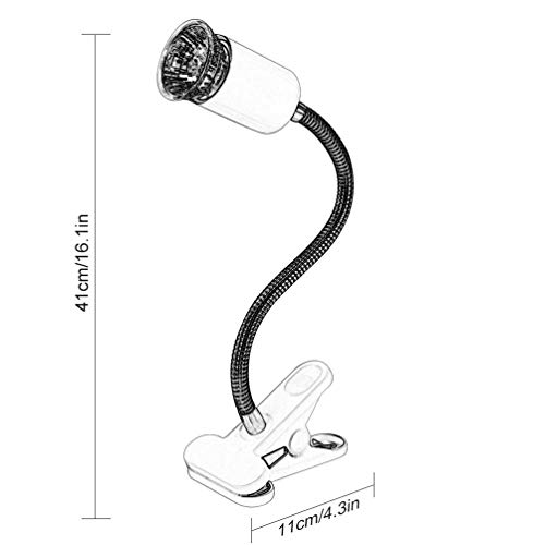 LEDGLE Lámpara para Tortuga, Lámpara de Calor de Reptil, UVA UVB, Dos Basking Iluminación de Calor de 25W y 50W, Pinza Giratoria de 360 Grados, Lámpara para Tortuga, Lagartos, Serpientes, Camaleones