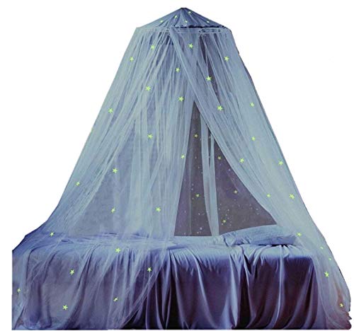 Ledyoung Mosquiteras Luminosas de las Estrellas Mosquiteros Canopy Red Exterior de Vacaciones Viajar, Blanca