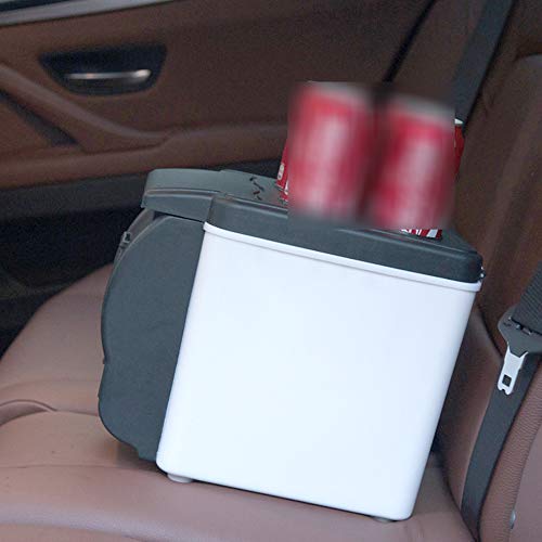 Leepesx Portátil DC 12V Mini 6L Refrigerador de coches Nevera de viaje multifunción Enfriador casero Calentador con 4 agujeros para bebidas Nevera eléctrica para viajes