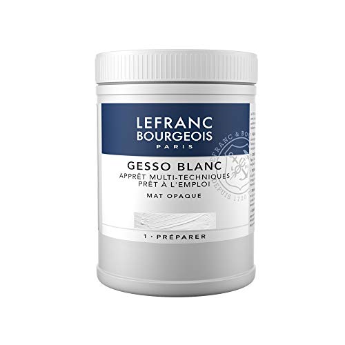 Lefranc & Bourgeois - gesso, aditivo para acrílico, preparador de superficie mate opaco, 500 ml, blanco