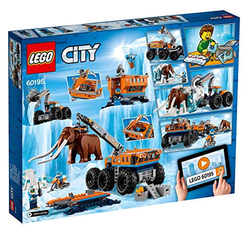 LEGO City - Ártico Base Móvil de Exploración, Juguete Creativo de Construcción con Camión y Moto de Nieve para Niños y Niñas de 7 a 12 Años, Incluye Minifiguras y Mamut (60195)