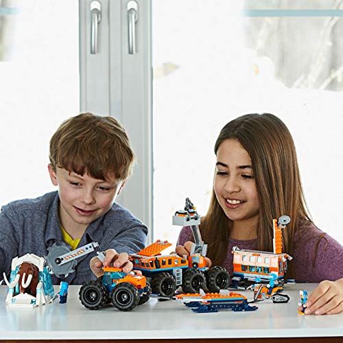 LEGO City - Ártico Base Móvil de Exploración, Juguete Creativo de Construcción con Camión y Moto de Nieve para Niños y Niñas de 7 a 12 Años, Incluye Minifiguras y Mamut (60195)