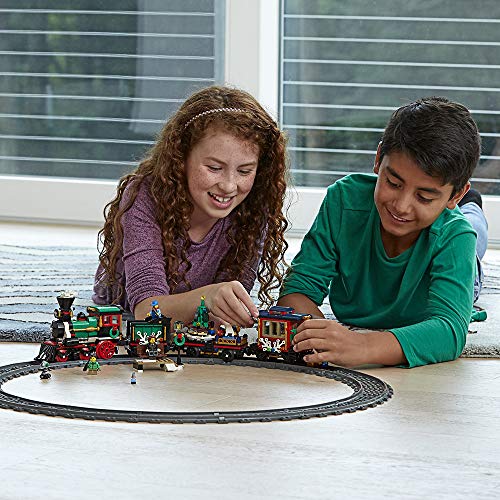 LEGO Creator Expert - Tren Navideño, Set de Construcción a Partir de 12 Años para Jugar y Exponer, Incluye Vías, Locomotora y Diferentes Minifiguras (10254)