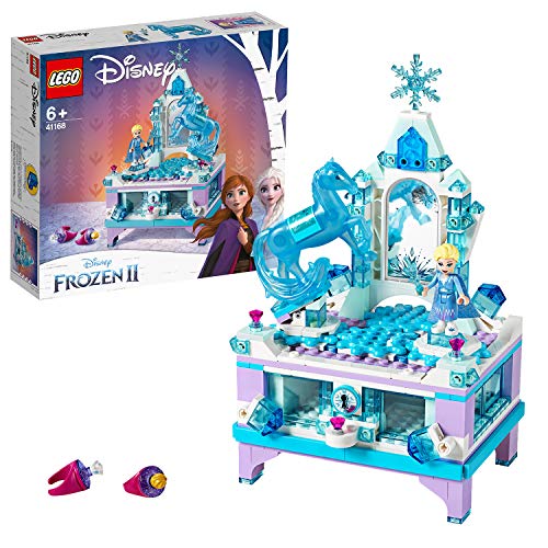 LEGO Disney Princess - Joyero Creativo de Elsa, Set de construcción con cajón con cerradura, espejo y plato giratorio, Incluye Minifigura de Nokk, Juguete de Frozen 2 (41168)