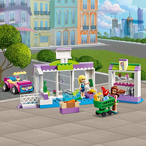 LEGO Friends - Supermercado de Heartlake City Nuevo set de construcción de Tienda de Juguete con Carrito de la Compra y Puestos de Comida, incluye Coche Descapotable Rosa (41362)