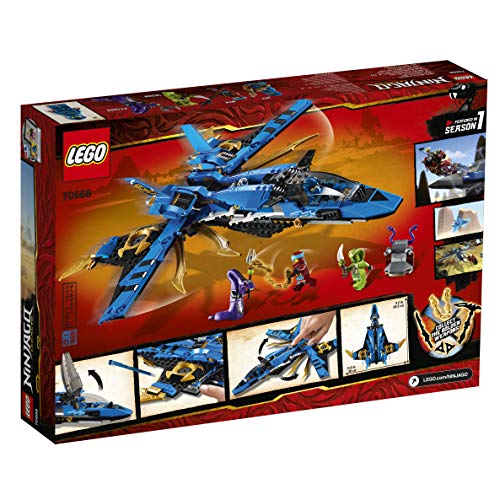 LEGO Ninjago - Caza Supersónico de Jay, set con avión de juguete de construcción para aventuras ninja (70668)