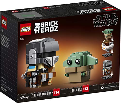 LEGO Star Wars BrickHeadz - El Mandaloriano y El Niño, Set de Construcción con los Personajes de Mandalorian, incluye a Baby yoda, Juguete del Universo Star Wars (75317)