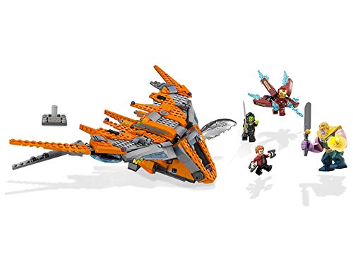 LEGO Super Heroes Thanos: Batalla definitiva, construcción con Nave de Juguete de los Vengadores, Incluye Minifiguras de Iron-Man, Gamora y Star-Lord (76107)