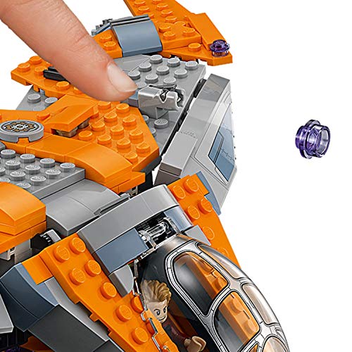 LEGO Super Heroes Thanos: Batalla definitiva, construcción con Nave de Juguete de los Vengadores, Incluye Minifiguras de Iron-Man, Gamora y Star-Lord (76107)