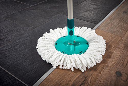 Leifheit Set de fregona rotatoria Clean Twist Disc Mop, fregona giratoria y cubo con ruedas, set de limpieza con sistema de regulación de la humedad