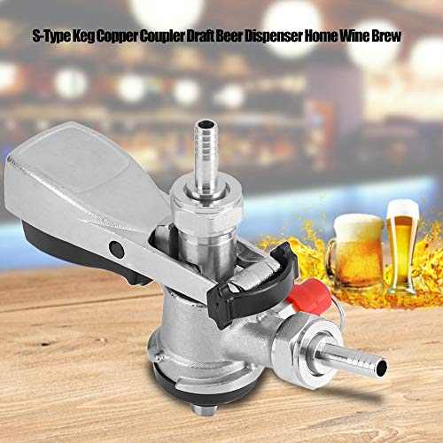 Leinggg Acoplador de Barril Tipo S - Acoplador de Cobre Barril Tipo S Dispensador de Cerveza de Barril Dispensador de Vino casero