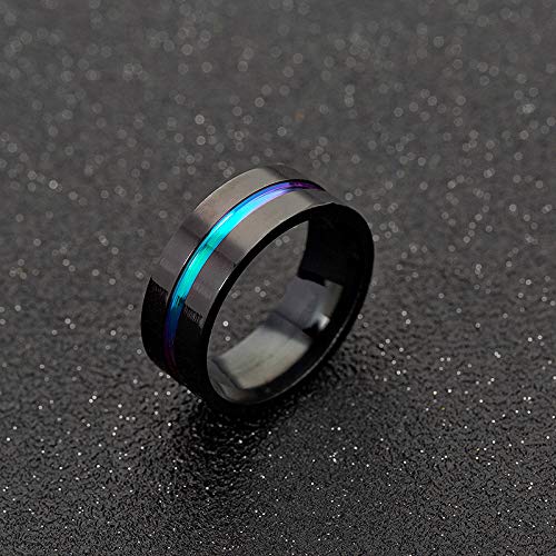 Leisial 1 Pieza Anillo de Acero de Titanio Anillo Mate de Dos Colores Pulido Regalo Boda Anillos de la Banda para Hombres Mujer