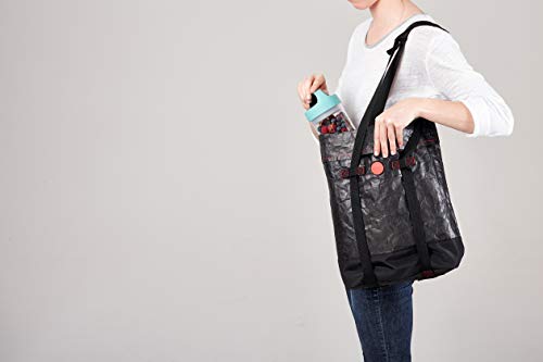 Lékué Bolsa Mochila para Transportar recipientes de Alimentos, Tyvek, Negro, Mediano/Grande