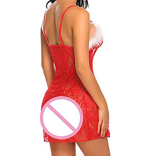 Lenceria navideña Sexy Mujer Conjuntos Ropa Interior Sexy de Navidad de Racy para Mujer Traje de Especias Tentación + Calzoncillos Tangas