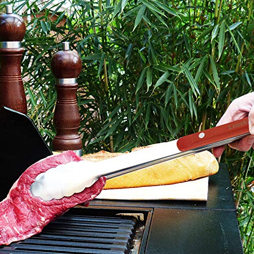 LessMo 16 y 12 Pulgadas Pinzas de Cocina para la Parrilla de la Cocina y la Barbacoa - Las Mejores Pinzas para cocinar Alimentos en los tamaños Que Necesita: ¡Cocine su Carne, no Sus Manos!