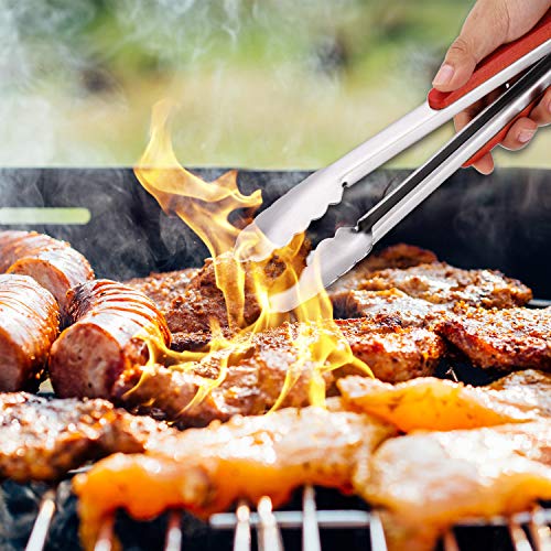 LessMo 16 y 12 Pulgadas Pinzas de Cocina para la Parrilla de la Cocina y la Barbacoa - Las Mejores Pinzas para cocinar Alimentos en los tamaños Que Necesita: ¡Cocine su Carne, no Sus Manos!