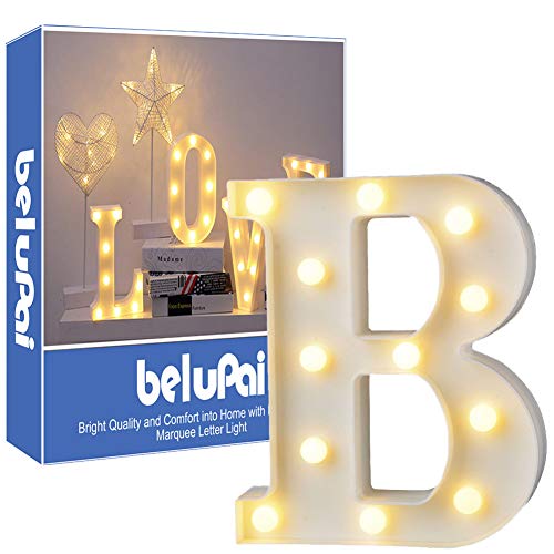 Letras Led Letras Luminosas Decorativas Letras Alphabet Light Luces De Espejo Del Alfabeto A-Z con Luces de LED para Decoración de DIY Wedding Party Dormitorio Decoración de Navidad- Letra B