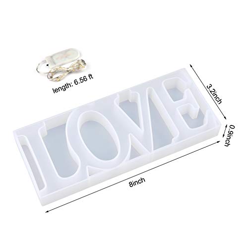 LET'S RESIN - Molde de resina, resina epoxi para decoración de mesa, con una luz de hada para crear tu romántico sueño de resina, idea de regalo para el día de San Valentín