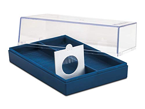 Leuchtturm 315511 Caja de plástico para 100 cartones de monedas, azul