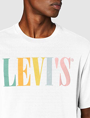 Levi's Relaxed Graphic tee Camiseta, Blanco (90's Serif Logo D3 White 0038), Small para Hombre