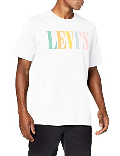 Levi's Relaxed Graphic tee Camiseta, Blanco (90's Serif Logo D3 White 0038), Small para Hombre