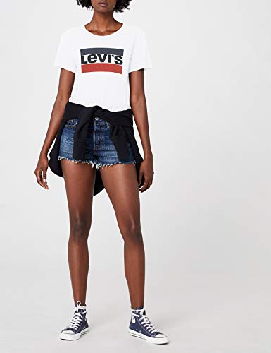 Levi's The Perfect Tee, Camiseta para Mujer, Blanco (White 297), Large