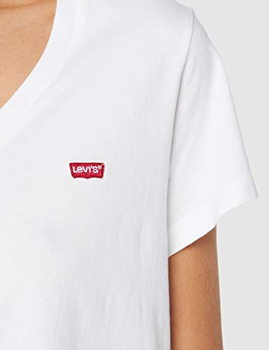 Levi's Vneck Camiseta, Blanco (White + 0002), X-Small para Mujer