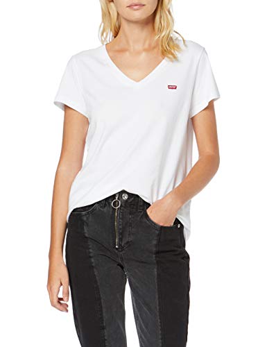 Levi's Vneck Camiseta, Blanco (White + 0002), X-Small para Mujer