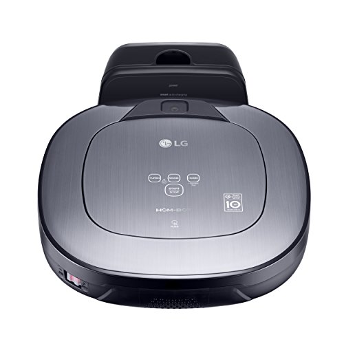 LG VR65710LVMP Hombot Turbo Serie 10 - robot aspirador programable con doble cámara, para casas con mascotas, niños y alfombras, color rojo