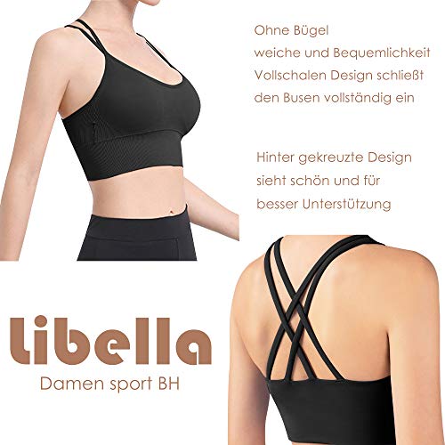 Libella Paquete de 3 Sujetadores Deportivos Brasieres para Dama Confortables sin Tiras Apto para Dormir para Deportes Costura 3749 L/XL