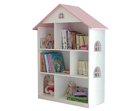 Liberty House Toys - Estantería de Madera para Casas de muñecas, Color Blanco y Rosa, 106,5 cm de Alto x 83 cm de Ancho x 30 cm de Profundidad