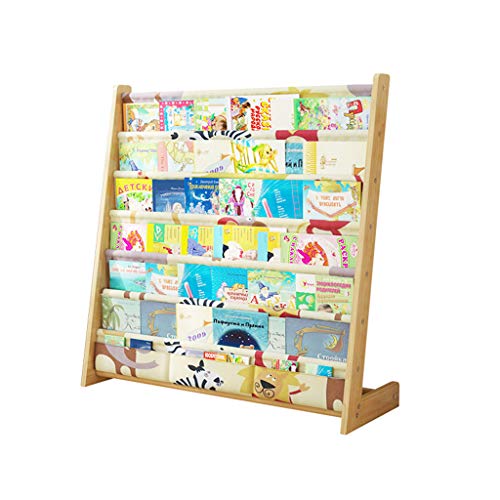 Librerías Estantería para niños Estante de ensamblaje Simple de Madera Maciza Estante de almacenaje para niños de pie estantes para Libros de imágenes para bebé multifunción