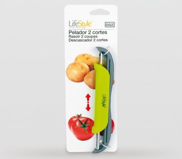 Lifestyle 2427 Pelador Vertical para Frutas, Verduras y Tomate, Verde