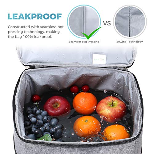 Lifewit 20L Nevera Portatil Bolsa Térmica Porta Alimentos Bolsa Isotermica con Correa Ajustable Bolso para Picnics, Fiestas, Camping, Gris