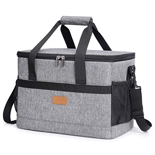 Lifewit 20L Nevera Portatil Bolsa Térmica Porta Alimentos Bolsa Isotermica con Correa Ajustable Bolso para Picnics, Fiestas, Camping, Gris