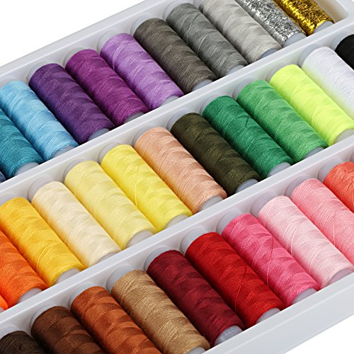 LIHAO Hilos de Coser de Poliéster Hilos de Colores Set (39 Colores)