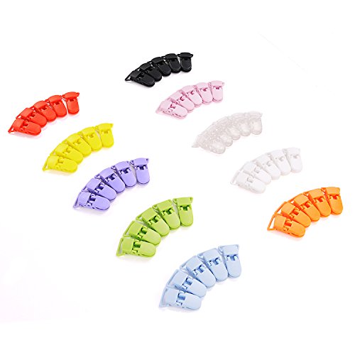 LIHAO Pinza Chupete Clips para Chupeteros para Niños - 50 Piezas,10 Colores