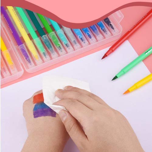 Lihgfw Cabeza suave Pluma de la acuarela Set 24 colores 36 colores 48 colores lavable principal suave niños de preescolar alumnos soluble en agua arte profesional del color no tóxico pintura de gran c