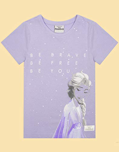 Lila de Frozen 2 Corto Chica Camiseta de la Manga