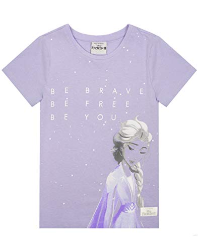 Lila de Frozen 2 Corto Chica Camiseta de la Manga