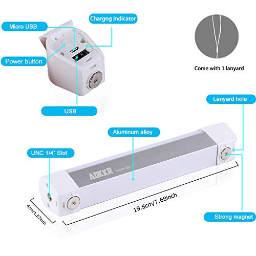 Linterna LED Camping Lámpara, AOKKR USB Recargable Portátil Multifuncional Luz, Noctura Luz de Emergencia Linterna para Camping, Power Bank, con Imán, 4 Modos, 4000mAh