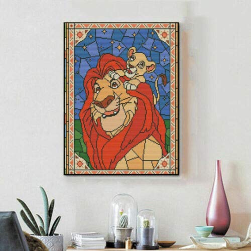 Lion king Diamond Paiting 5D DIY Full Drill Cross Stitch Kits Embroidery Decors 30 * 40CM Cut Hellow Kitty J7595