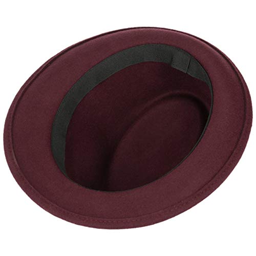 Lipodo Trilby Sombrero de Fieltro para Mujer/Hombre - Sombrero de Hombre Fabricado en Italia - Sombrero de Italiana para otoño/Invierno - Burdeos L (58-59 cm)