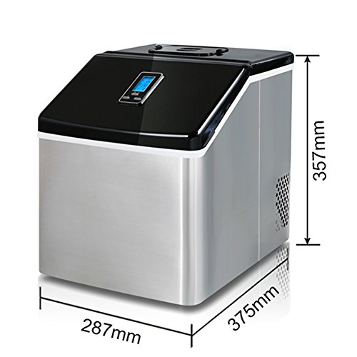 LIQICAI Portátil Maquina Hielo Mesa Rinde 25 Kg De Hielo Por 24 Horas Cubitos De Hielo Listos En 12-20 Minutos Eléctrico Maquina Para Hacer Botones Cubito Hielo Almacenamiento (Color : Black+Silver)