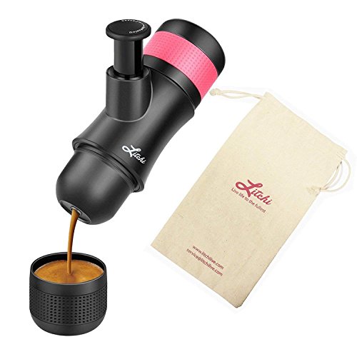 Litchi Máquina de café Espresso portátil de 3 OZ. De Mano, para Acampar, IR de excursión, Viajar